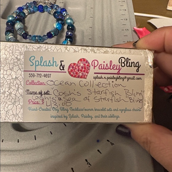 Handmade Beaded Dog necklace & Matching Owner Bracelet Set - Picture 3 of 9